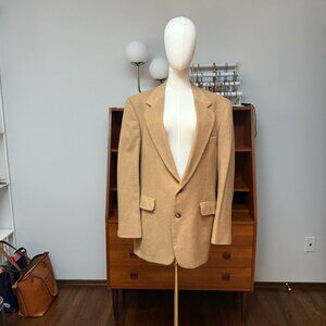 Vintage 1970s Bill Blass 100% Camel Hair Made in USA Blazer Overcoat Large
